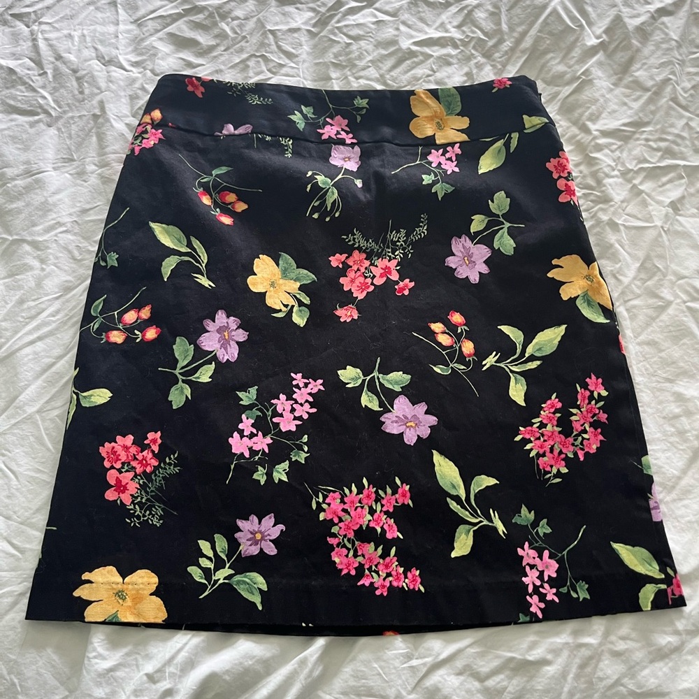 Rafaella Floral Black Skirt